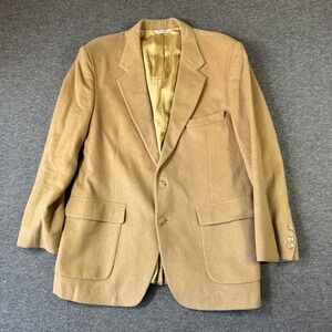 Vintage Nova Fides Cashmere Wool Blazer Mens‎ 44R Beige Lined